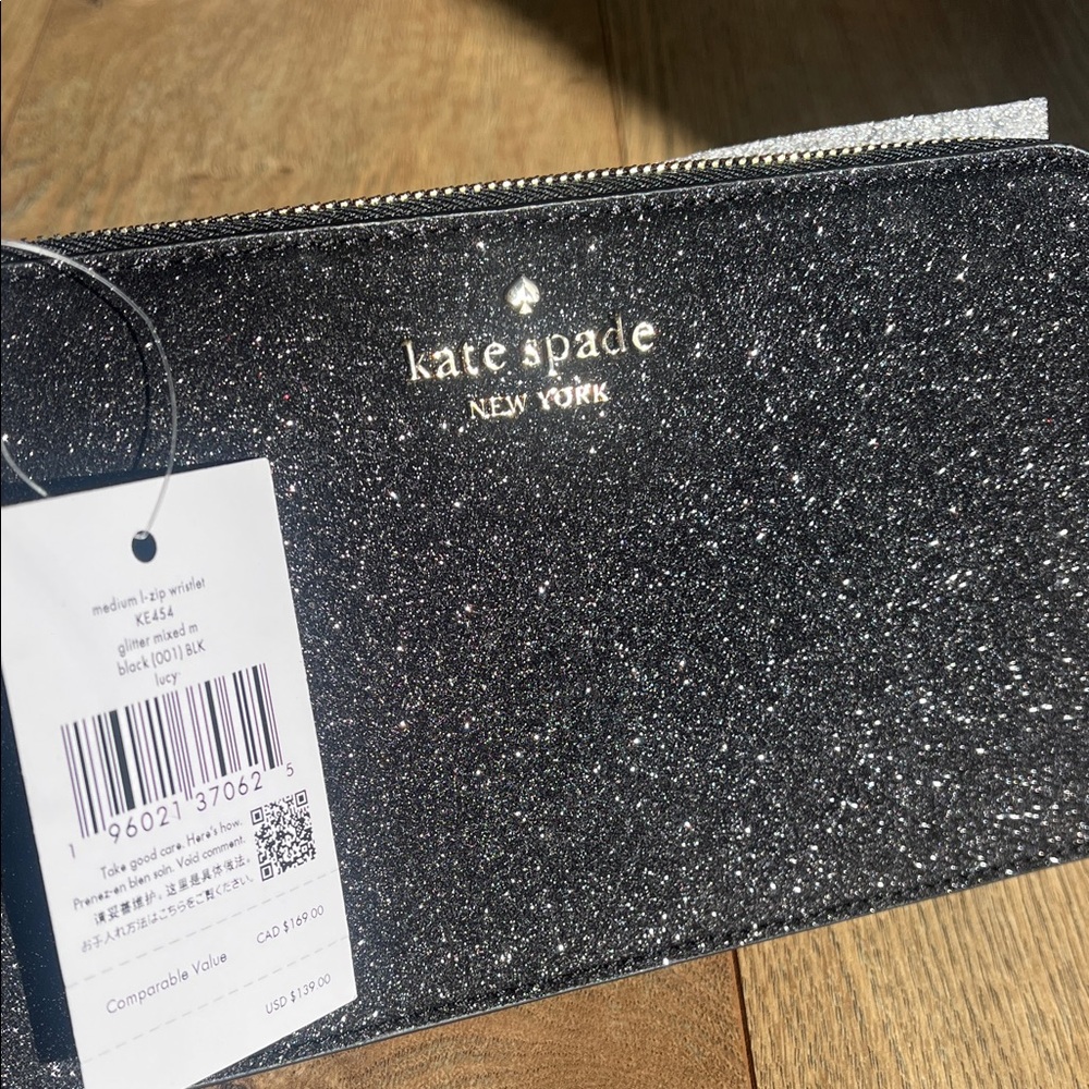 Kate Spade Black Sparkle Clutch